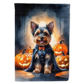 Yorkshire Terrier Yorkie Puppy Halloween House Flag Large Porch Sleeve Pole Decorative Outside Yard Banner Artwork Wall Hanging, Polyester, House (Option: Default)