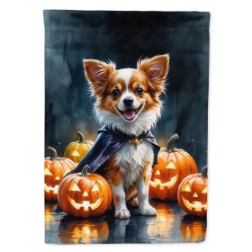 Papillon Puppy Halloween House Flag Large Porch Sleeve Pole Decorative Outside Yard Banner Artwork Wall Hanging, Polyester, House Size, Multicolo (Option: Default)
