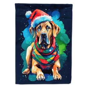 Great Dane Christmas House Flag Large Porch Sleeve Pole Decorative Outside Yard Banner Artwork Wall Hanging, Polyester, House Size, Multicolor (Option: Default)