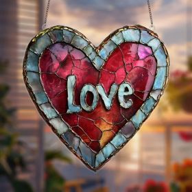 Heart Sun Catcher Acrylic Stained Glass (Option: default title)