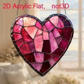 Stained Glass Style Acrylic Heart Sun Catcher (Option: default title)