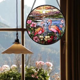 Acrylic Flamingo Garden Sun Catcher Window Door Hanging (Option: default title)