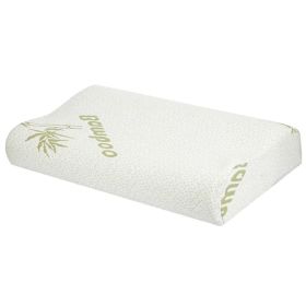 Bamboo Memory Foam Sleep Pillow Contoured Cervical Orthopedic Pillow Neck Support Breath Pillow (Option: Large)