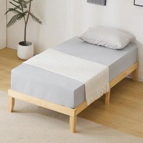 Twin Basic Bed Frame Pine Wood Painted Surface Bed Single Bed 74.41*37.99*12in Wood (Option: default title)
