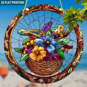 High Definition Printed Flower Basket Acrylic Hanging Ornament Transparent (Option: default title)