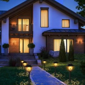 6Pack Solar Powered Stake Light Outdoor Decorative Landscape Lamp IP45 Waterproof Auto On Off Outdoor Light for Pathway Garden Yard Patio (Option: default title)