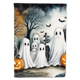 Ghosts Spooky Halloween House Flag Large Porch Sleeve Pole Decorative Outside Yard Banner Artwork Wall Hanging, Polyester, House Size, Multicolor (Option: Default)